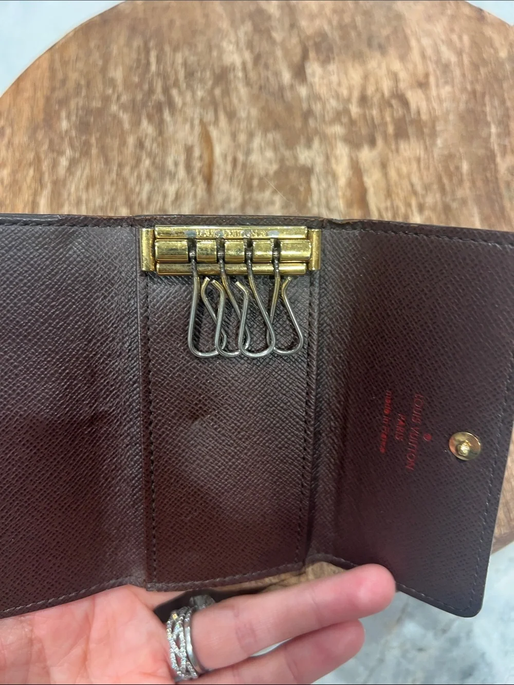 Louis Vuitton Damier Ebene 4-Key Holder in Brown